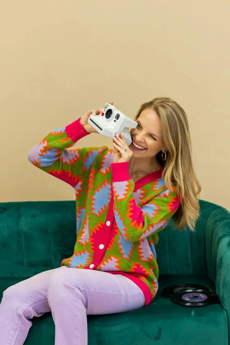 Grace & Emma Electric Vibes Aztec Cardigan - Cardigans
