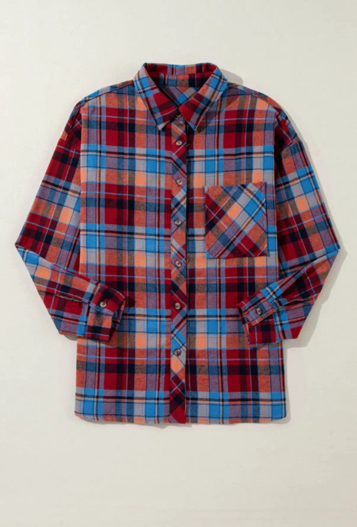 Grateful Threads Boutique Pumpkin Patch Plaid Oversized Flannel - Shirts