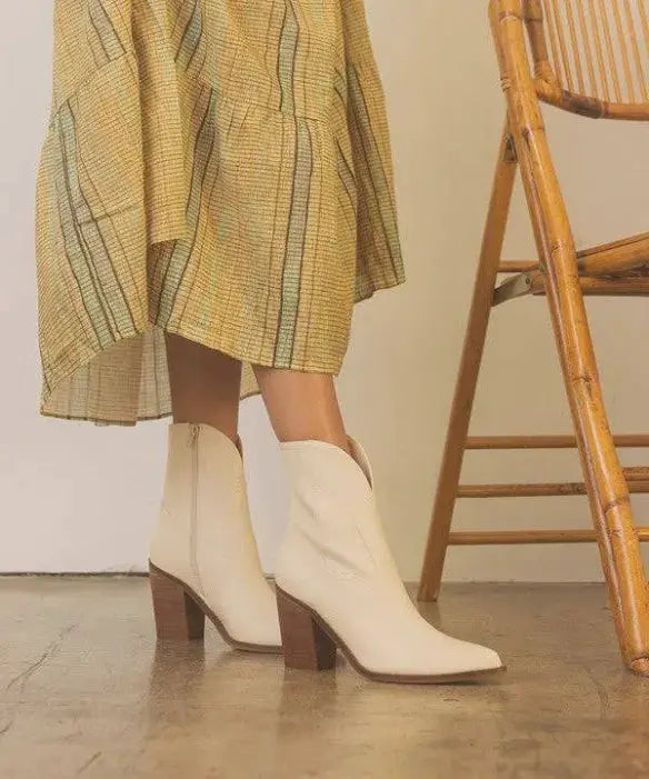 Oasis Society The Harmony Western Bootie - Boots cream western ankle boot