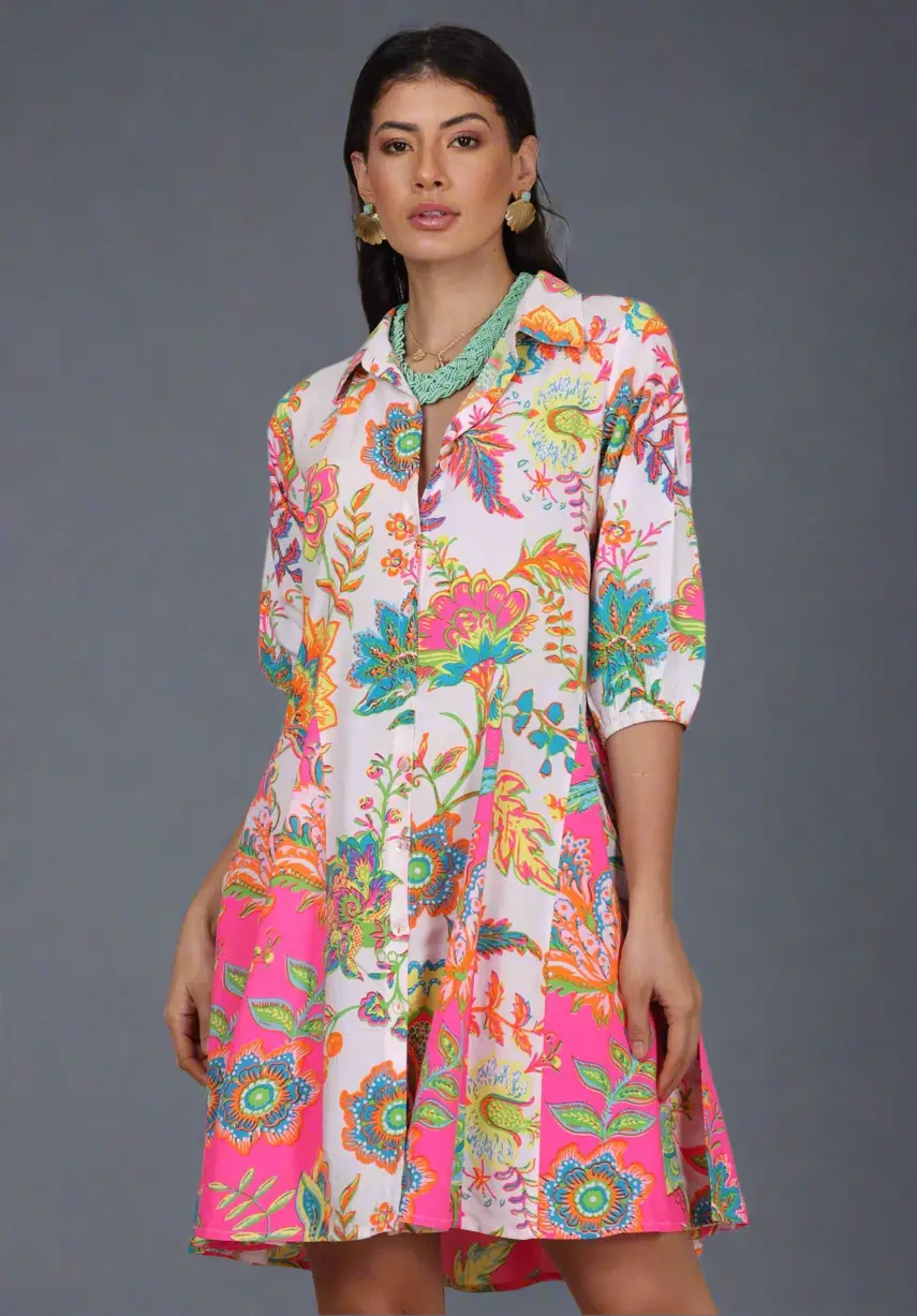 Avani Del Amour Avani Del Amour Multi-Colored Floral Missy Flare Dress - Dresses Multi Colored Floral Flare Dress