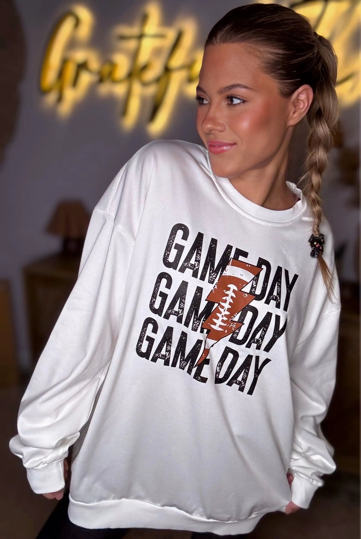Grateful Threads Boutique Game Day Lightning Bolt Sweatshirt - Sweatshirts