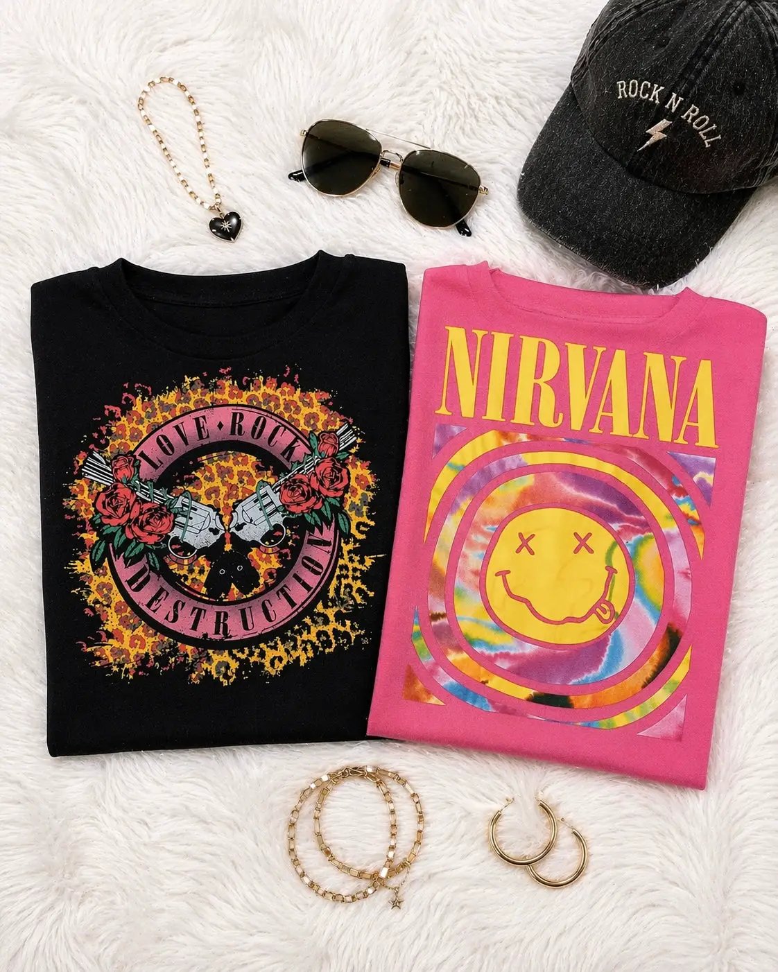 ZZ Threadz ZZ Threadz - Rock and Roll Collection: Nirvana and Love, Rock, Destruction - T-Shirts ZZ Threadz - Rock and Roll Collection
