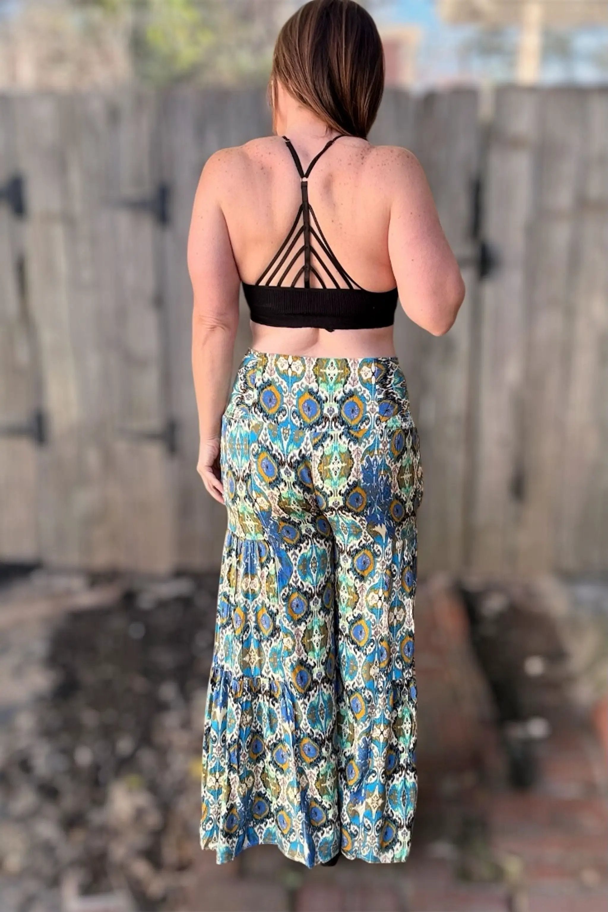 Three Bird Nest Three Bird Nest - Secret Admirer Blue Multi Printed Pants - Pants bottoms-pants