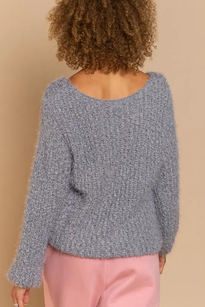 POL POL Wide Neck Alpaca Sweater PLUS - Sweaters