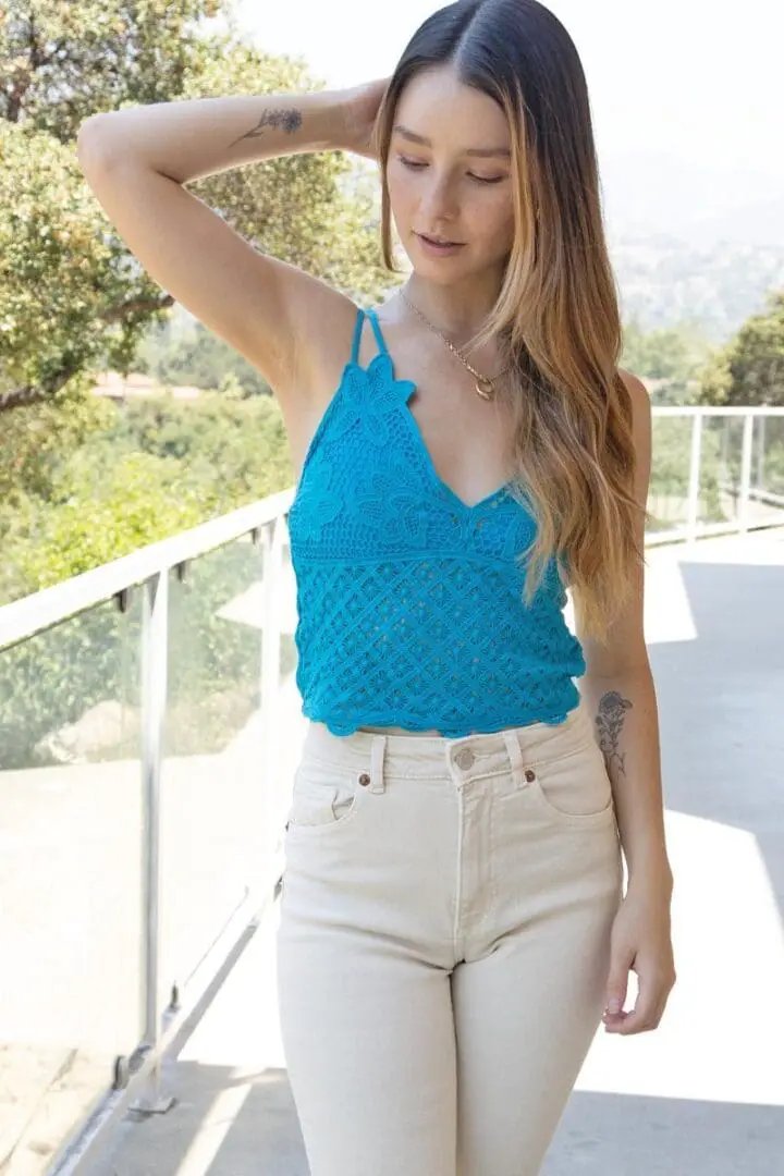 Sewn + Seen Double Strap Lace Bralette - Activewear