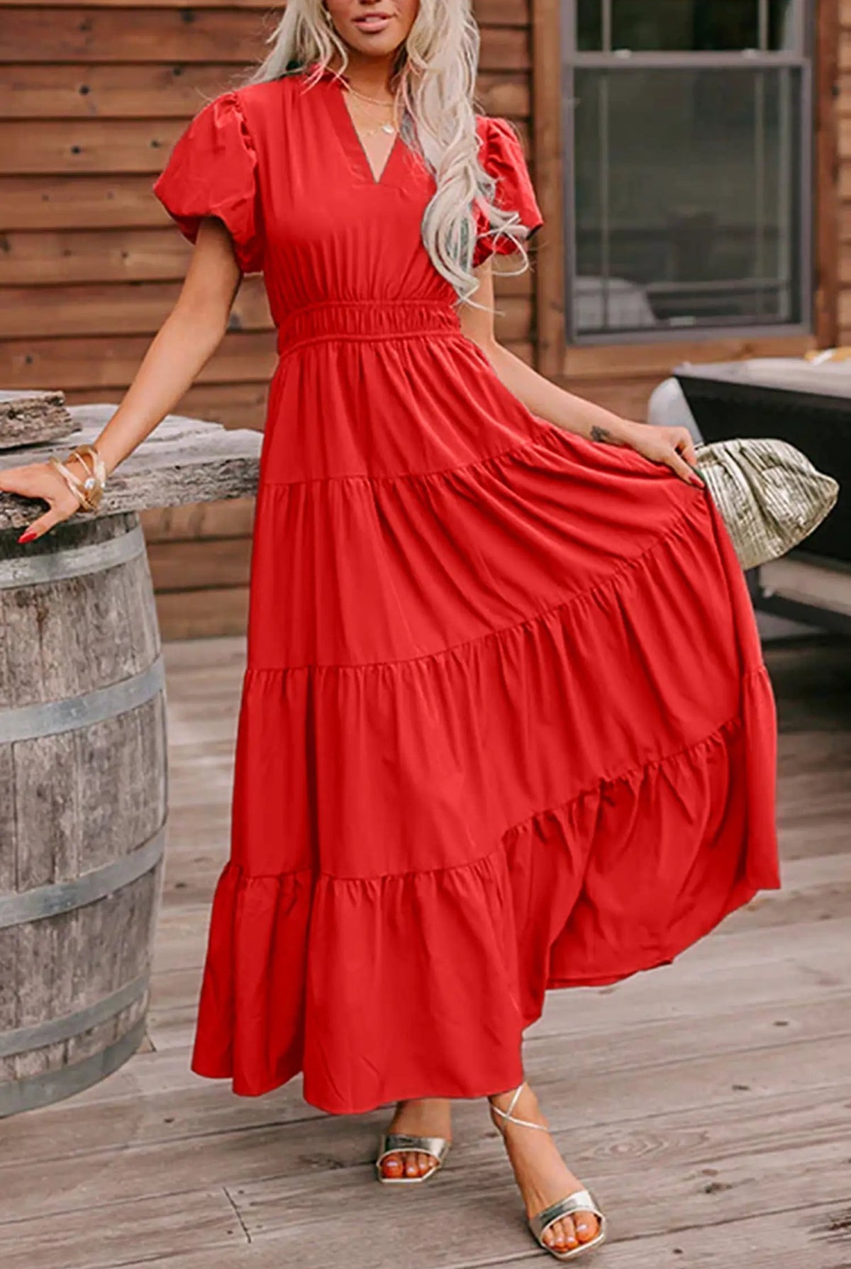 The Raina Maxi Dress - Coral — main photo