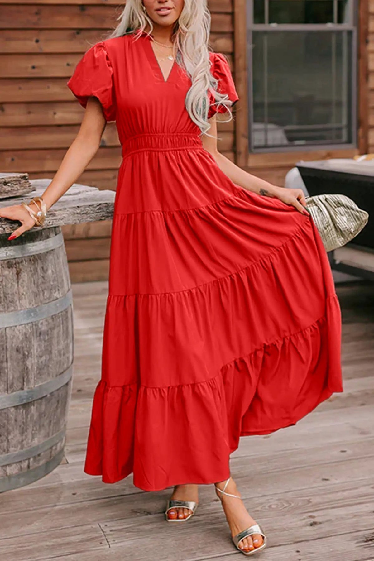 The Raina Maxi Dress - Coral — main photo