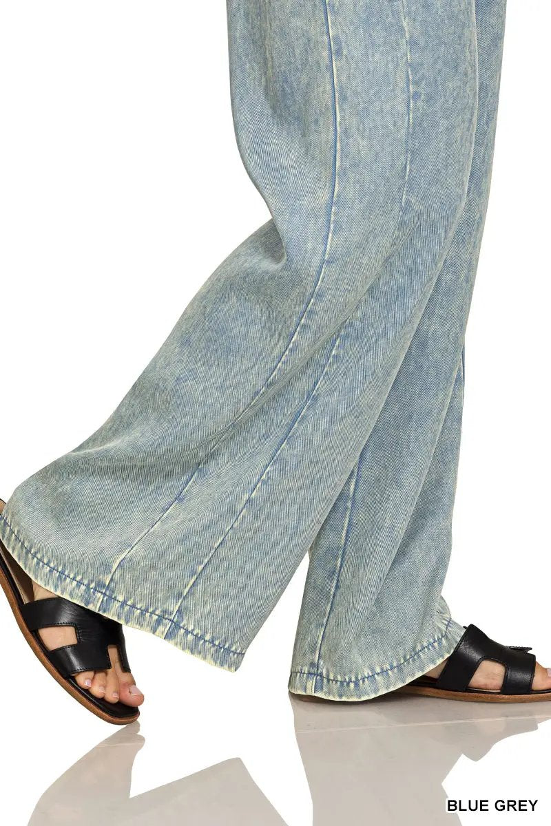Zenana Zenana Washed Tencel Pants with Drawstring - Trousers Zenana Washed Tencel Pants with Drawstring