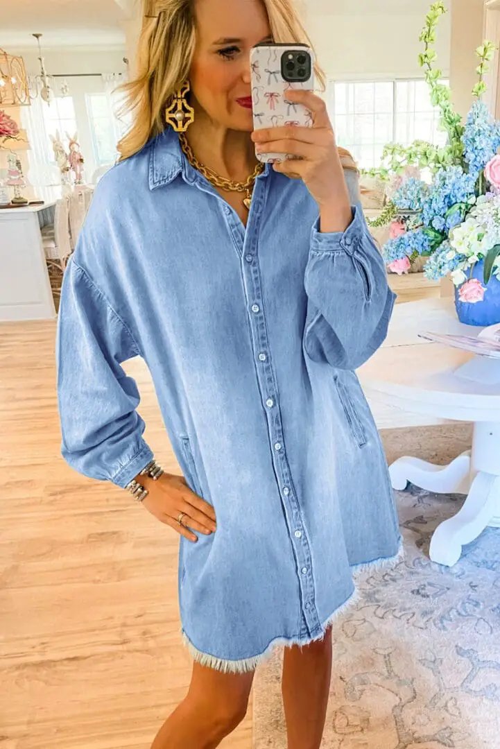 Grateful Threads Boutique Denim Shirt Dress - Dresses