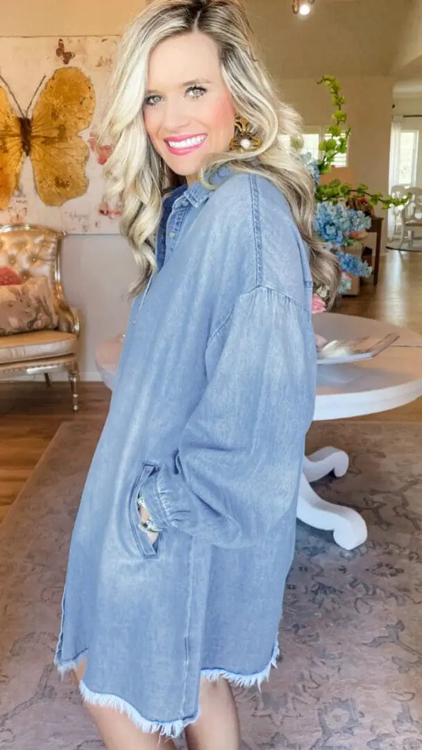 Grateful Threads Boutique Denim Shirt Dress - Dresses