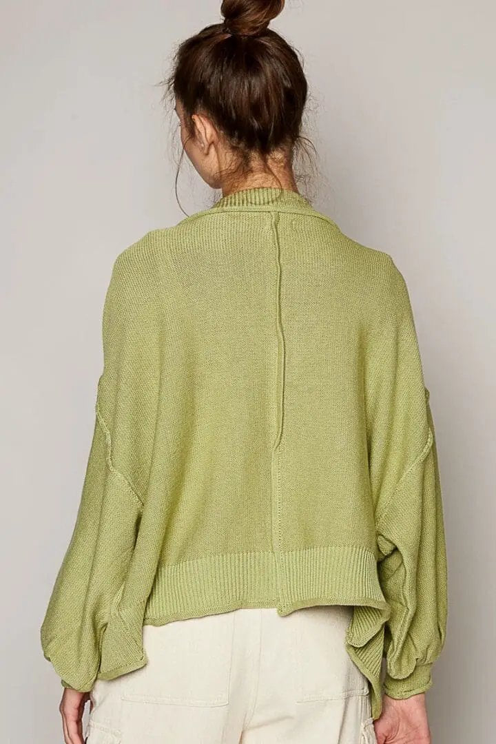 POL POL Dropped Shoulder Hacci Jacket - Cardigans