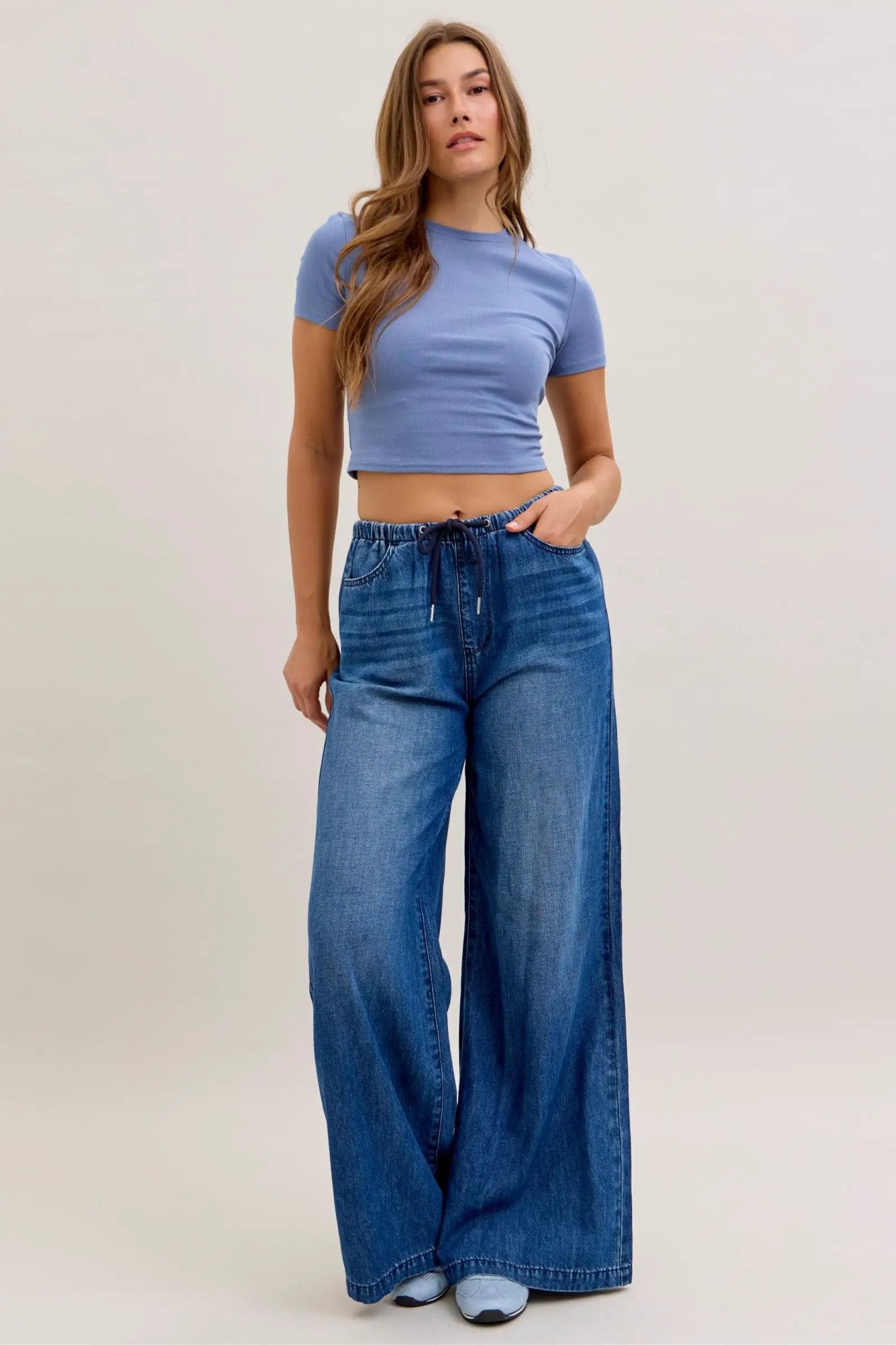 Judy Blue The Easy Breezy High Waist Featherweight Palazzo Pants - Jeans