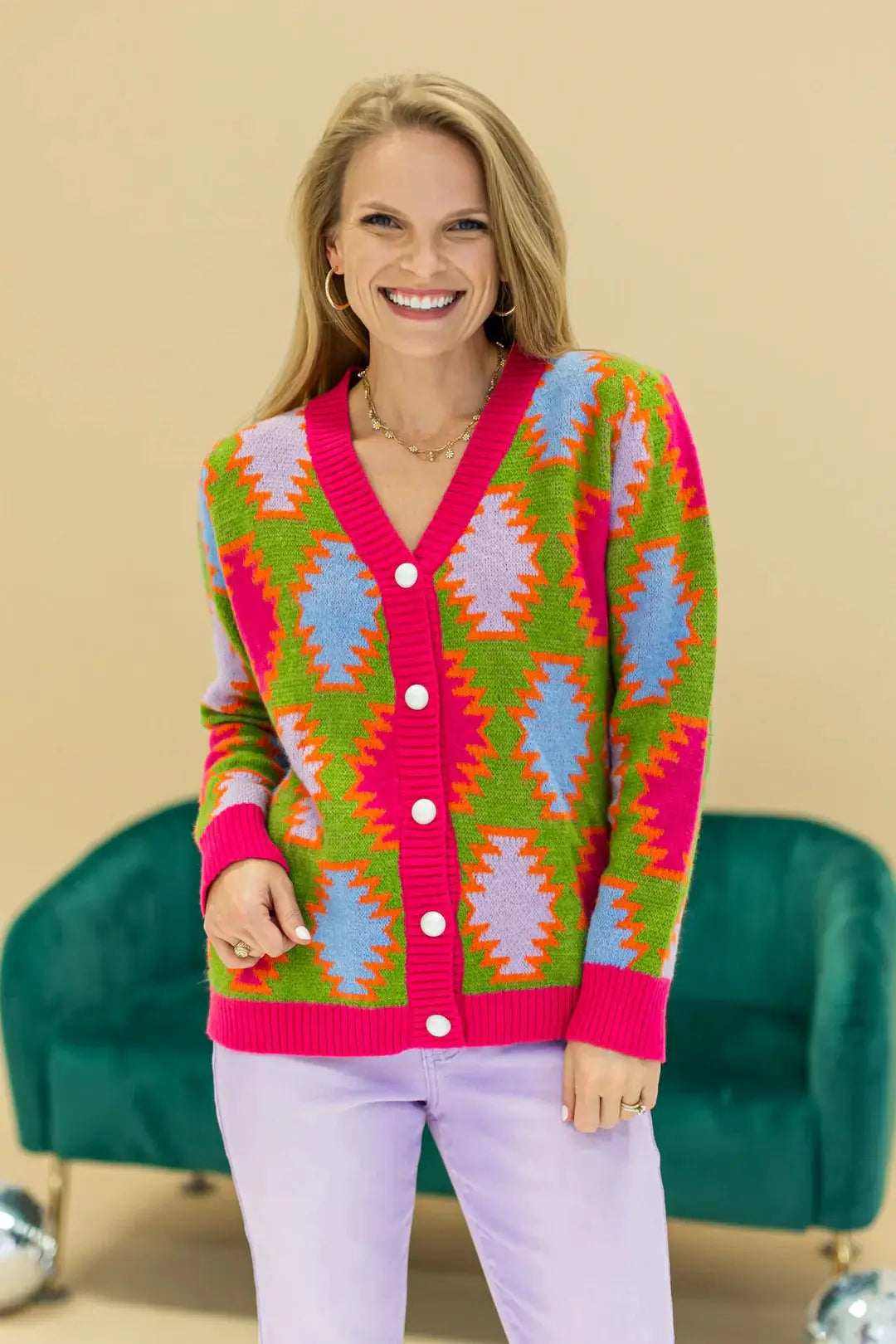 Grace & Emma Electric Vibes Aztec Cardigan - Cardigans