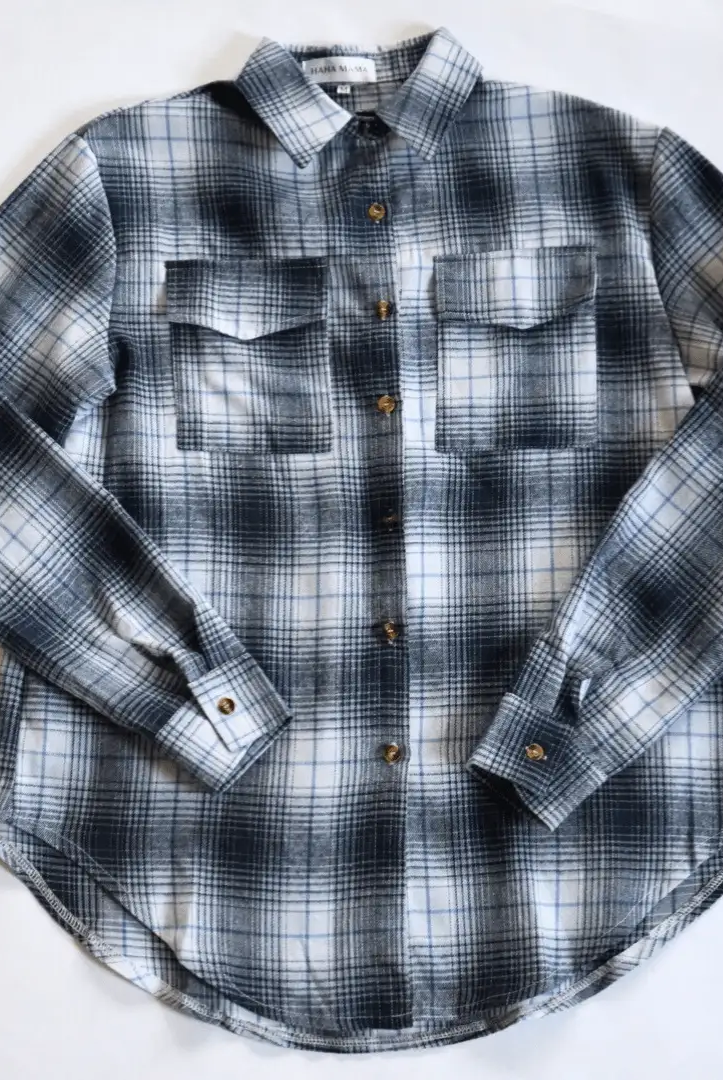 HAHA MAMA Clothing Lightweight Navy Flannel - ADULT UNISEX - Overshirts