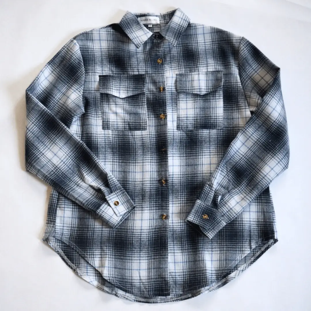 HAHA MAMA Clothing Lightweight Navy Flannel - ADULT UNISEX - Overshirts