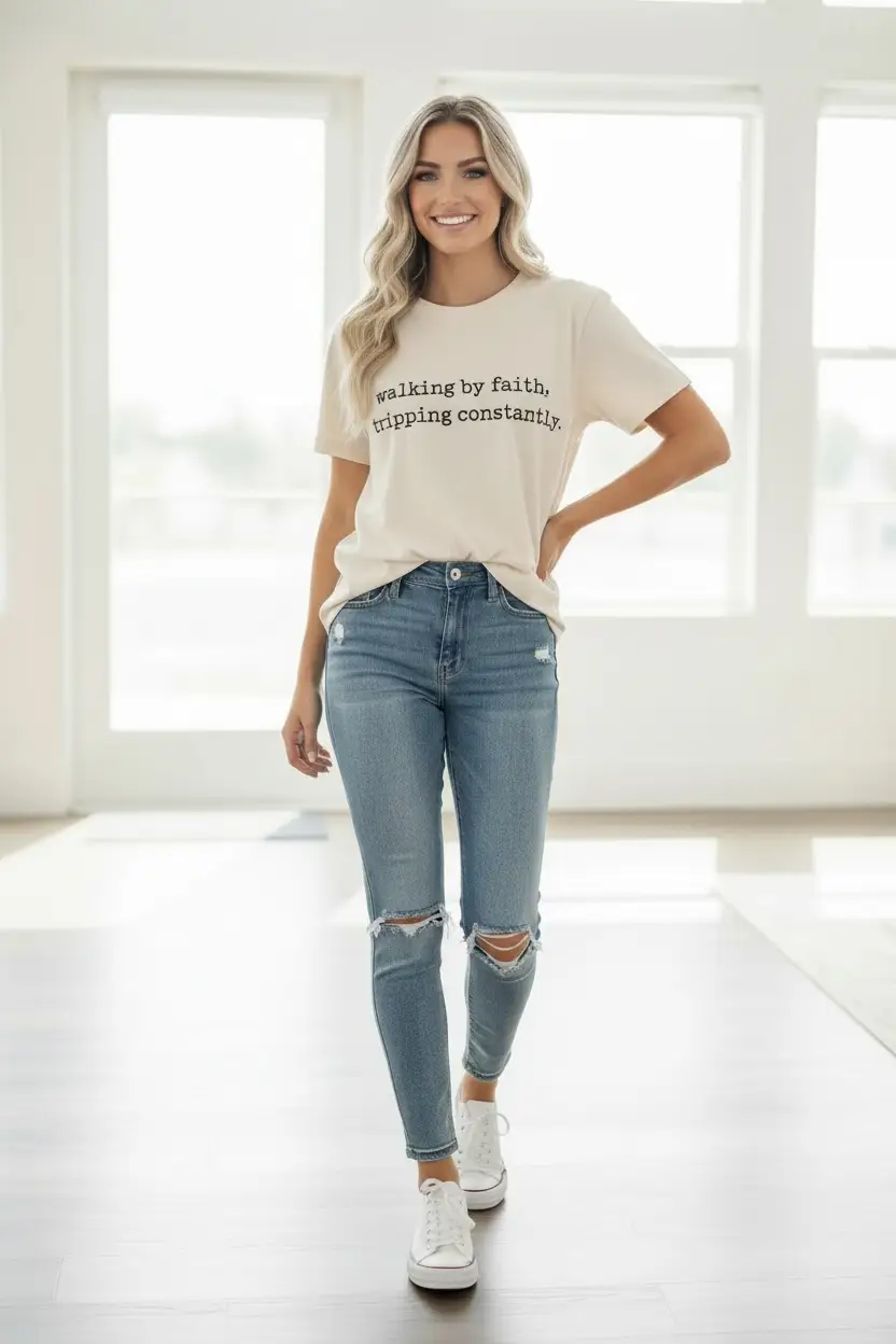 Willow Poppy The Faithful Steps Graphic Tee - T-Shirts