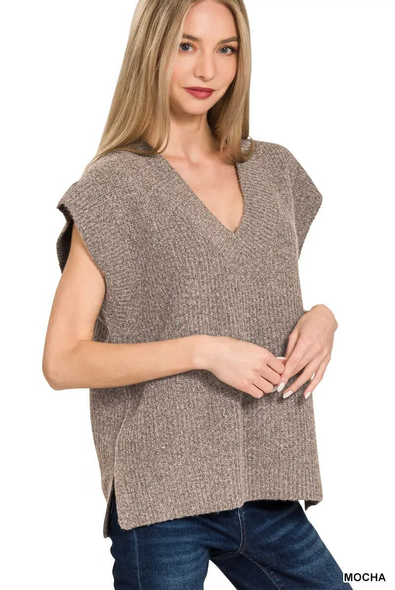 Zenana Zenana V-Neck Sweater Vest - Sweaters Zenana V-Neck Sweater Vest