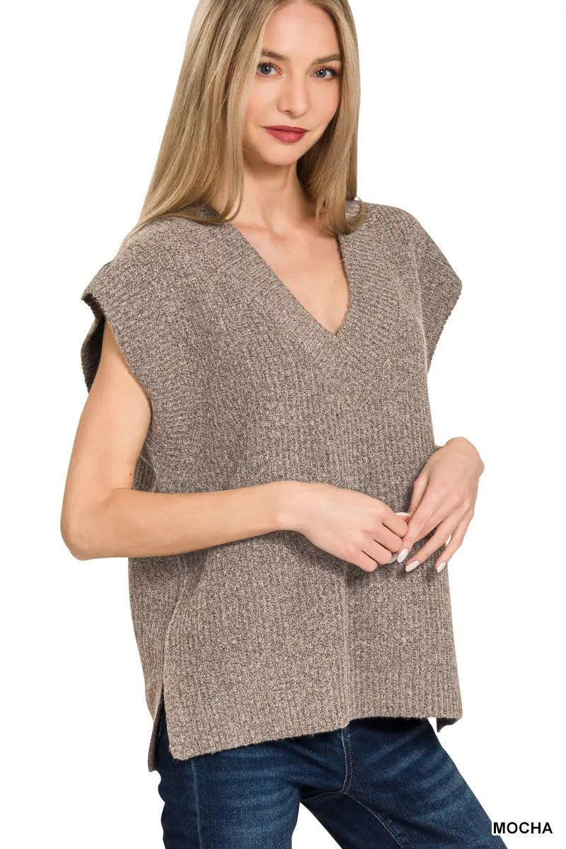 Zenana Zenana V-Neck Sweater Vest - Sweaters Zenana V-Neck Sweater Vest