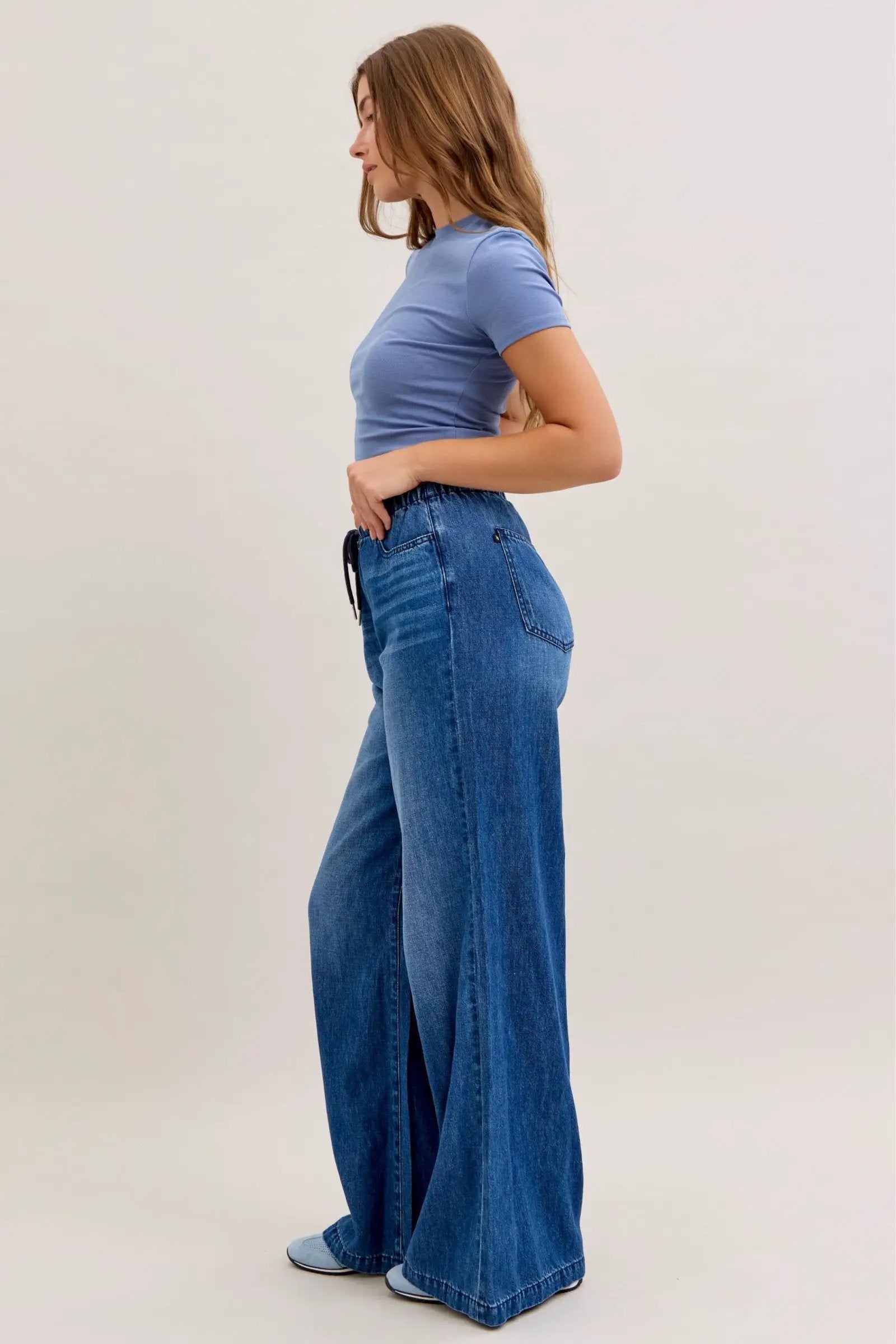 Judy Blue The Easy Breezy High Waist Featherweight Palazzo Pants - Jeans