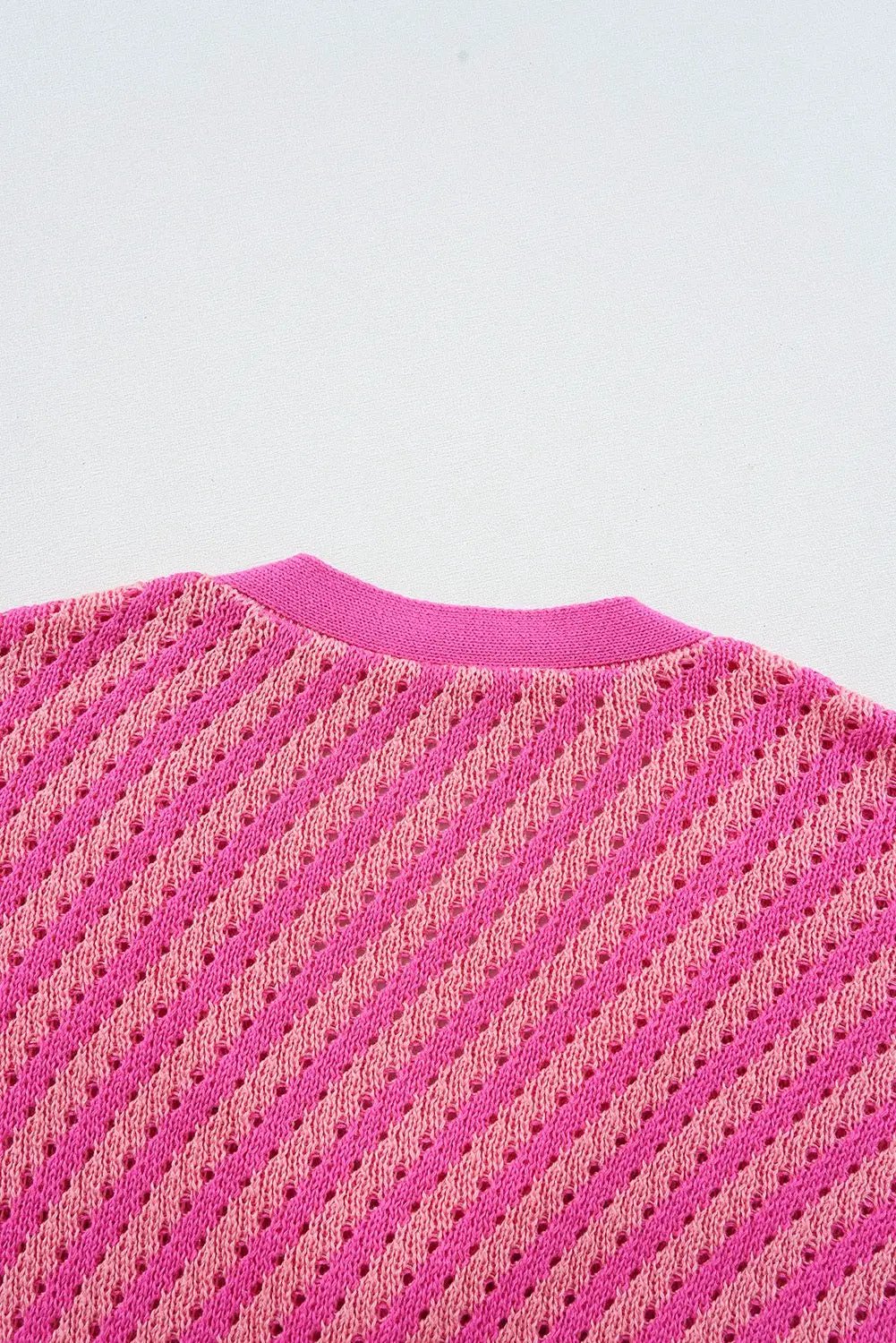 Grateful Threads Boutique Sunset Sorbet Buttoned Cardigan - Cardigans Pink Striped Buttoned V Neck Drop Shoulder Cardigan