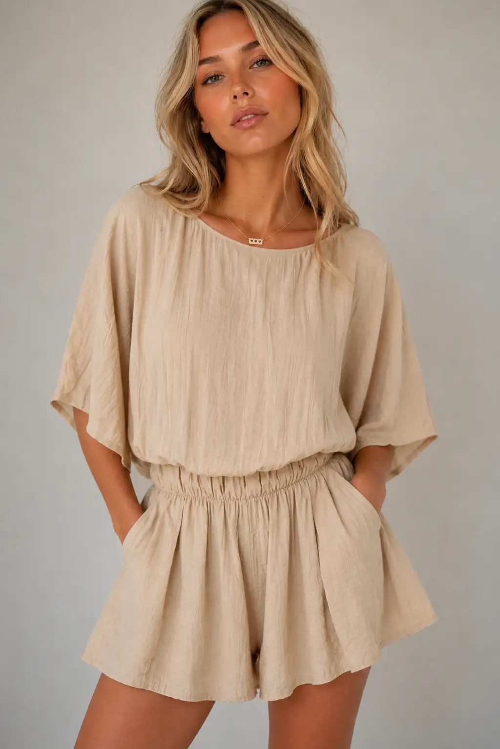 Klesis The Sandstone Breeze Crinkle Flutter Romper - One-Pieces