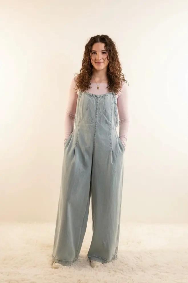 Zenana The Zenana Easygoing Days Wide Leg Overalls - One-Pieces