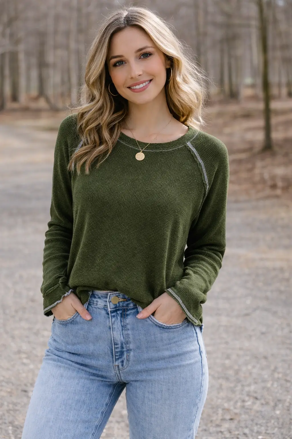 Grateful Threads Boutique Textured Round Neck Long Sleeve Top - Shirts Textured Round Neck Long Sleeve Top