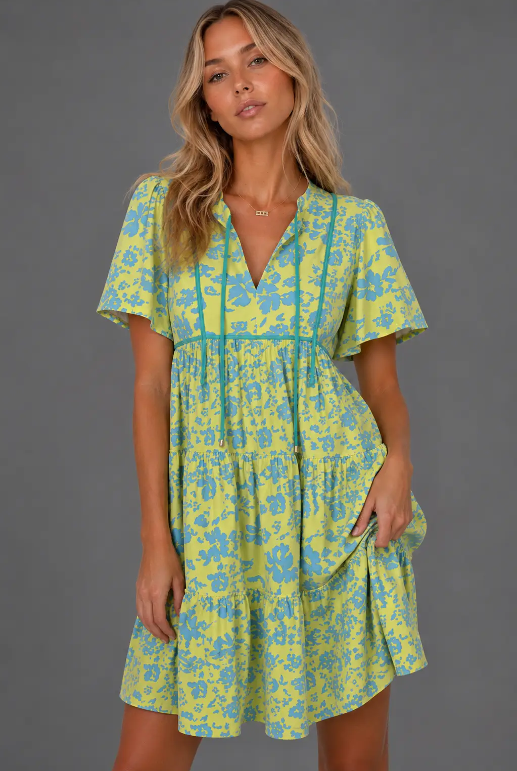 Umgee The Citrus Bloom Babydoll Dress - Dresses