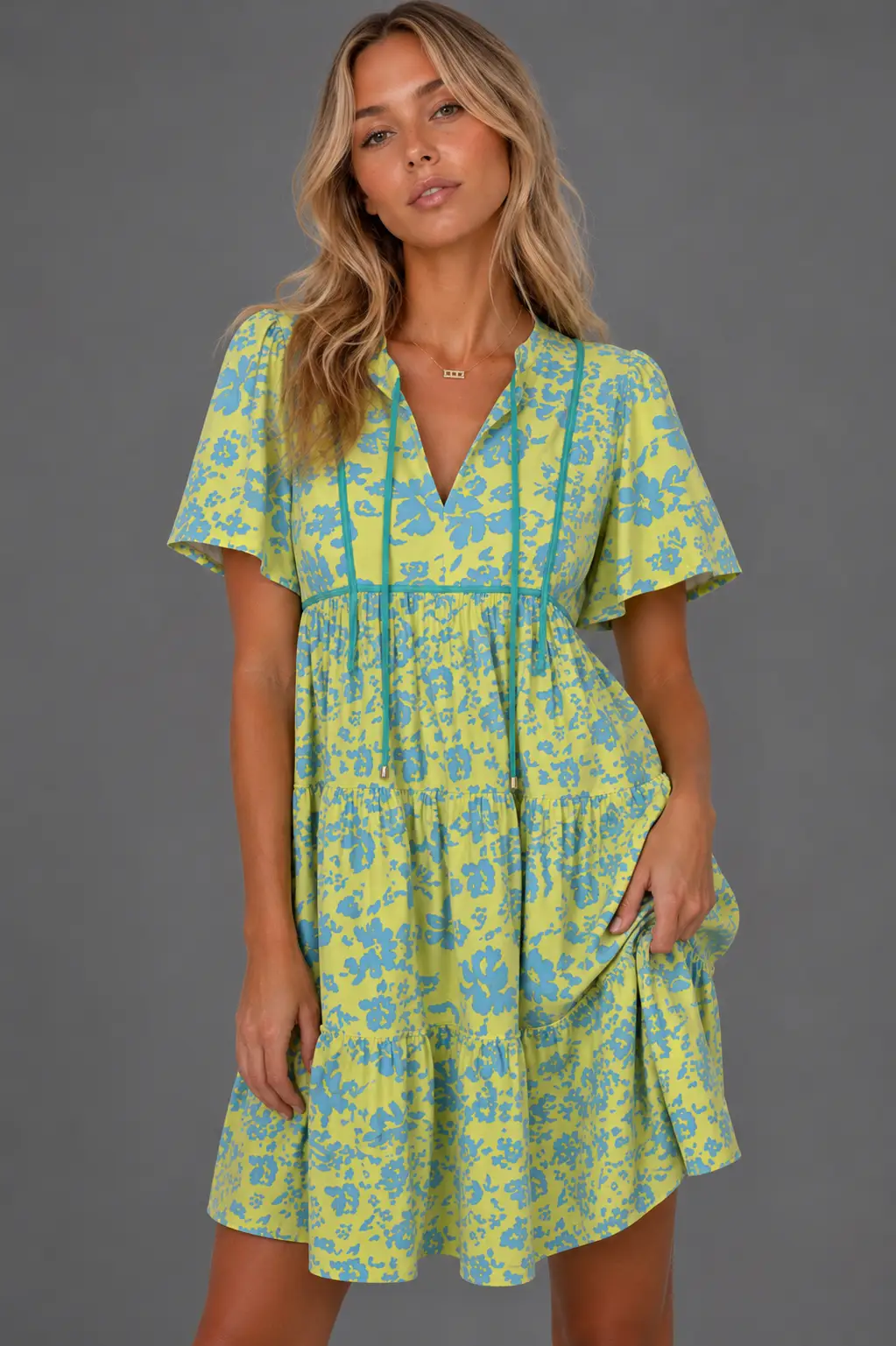 Umgee The Citrus Bloom Babydoll Dress - Dresses