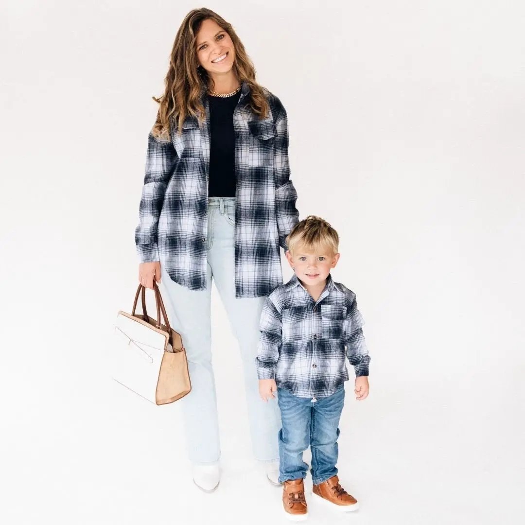 HAHA MAMA Clothing Lightweight Navy Flannel - MINI - Clothing