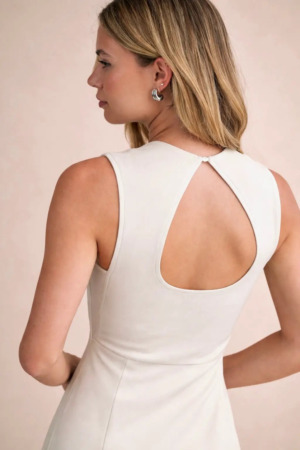 Klesis Simply Stunning Keyhole Midi Dress – Ivory - Dresses dress