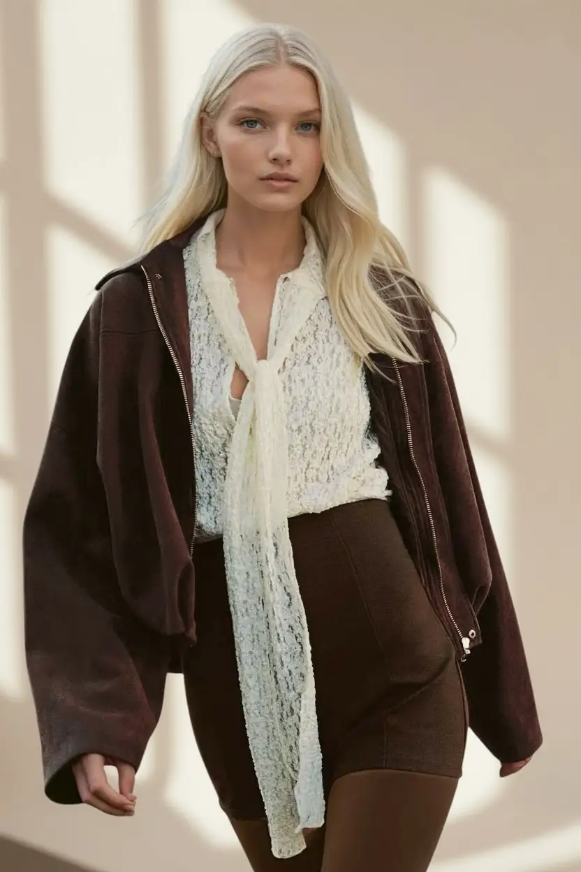 WISTERIA LANE The Maison Suede Batwing Bomber Jacket – Chocolate Brown - Coats & Jackets