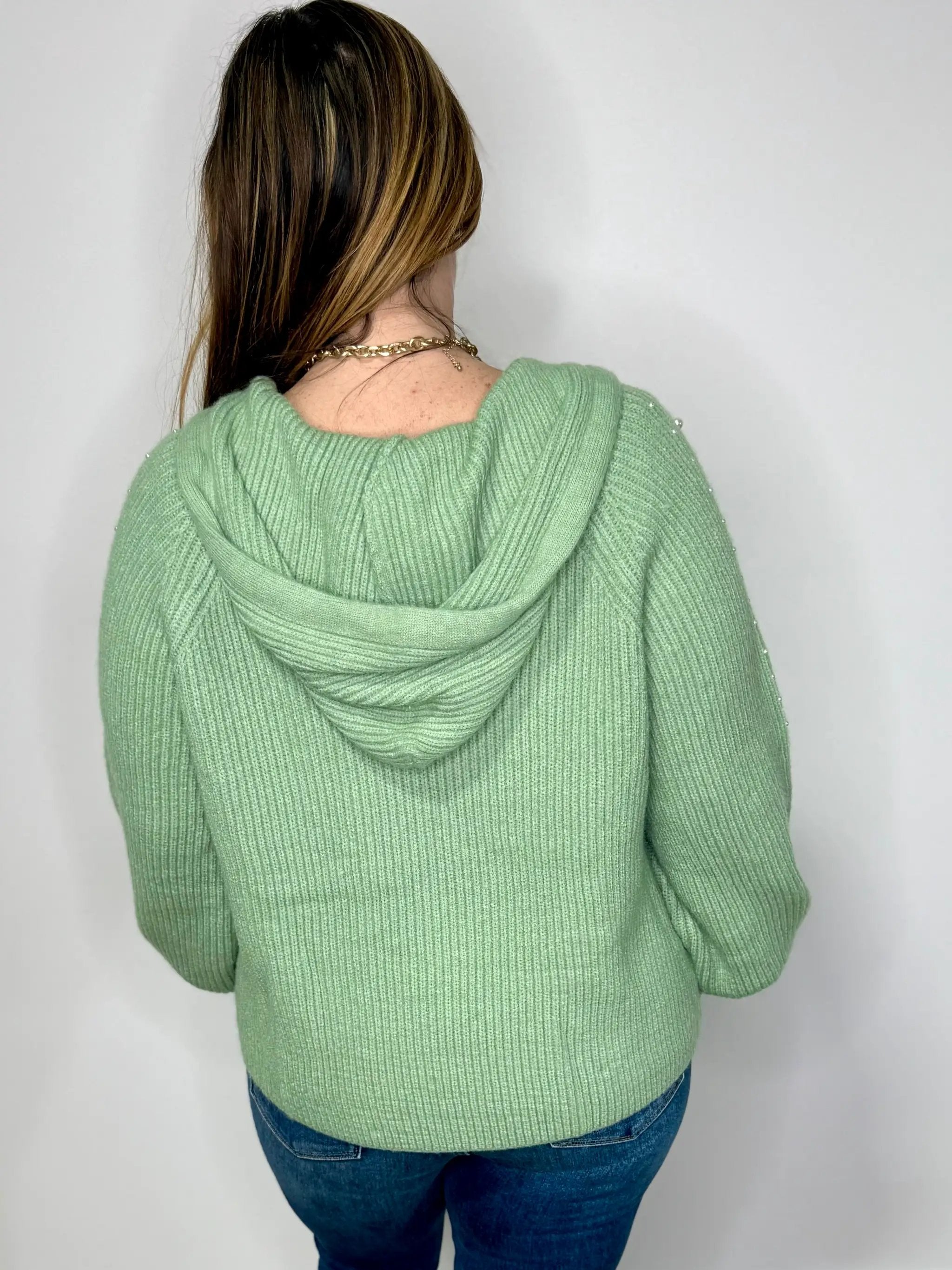 POL POL Pearl Trim Sweater Cardigan - Sweaters