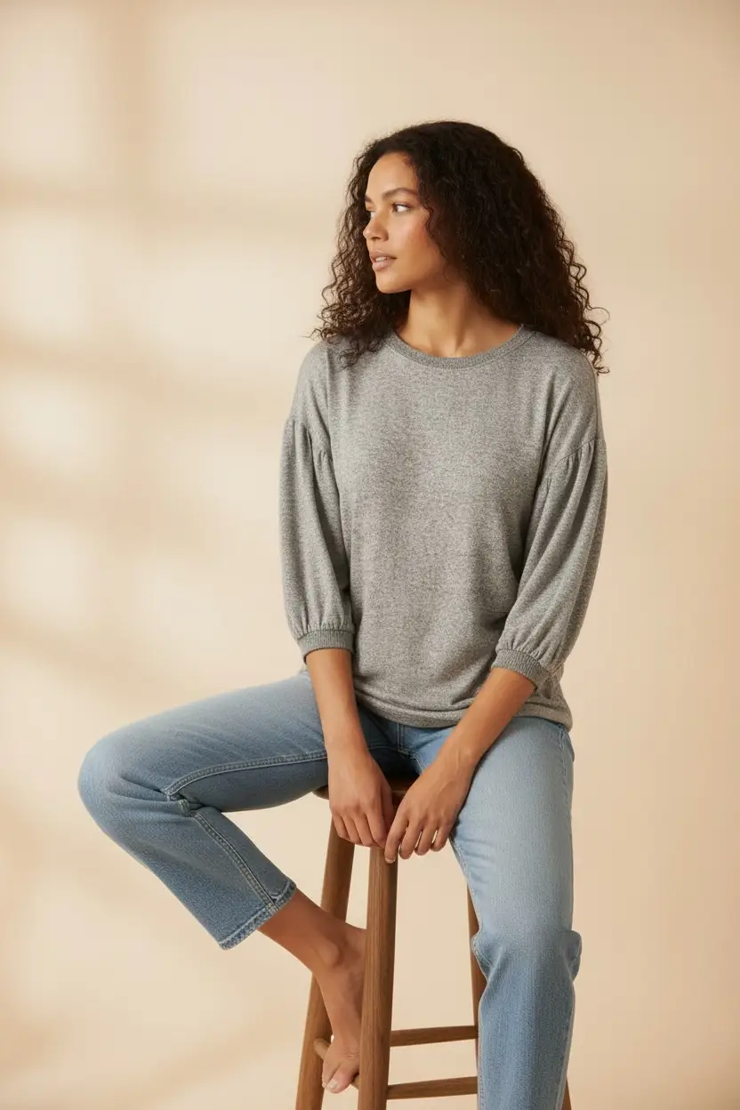 Cherish The Soft Season Puff Sleeve Knit Top - Sweaters