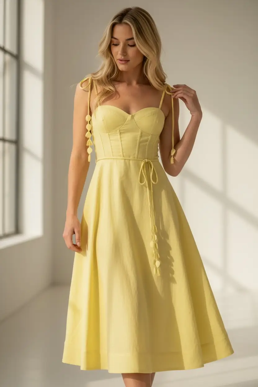 Endless Blu The Butter Bloom Tie-Strap Dress - Dresses