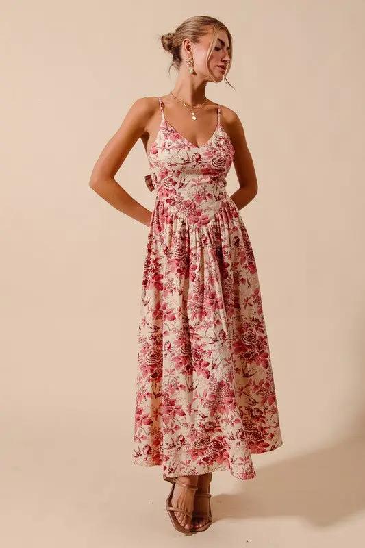 So Me Floral Whispers Bow-Back Maxi Dress by So Me - Dresses Floral Dress with back bow
