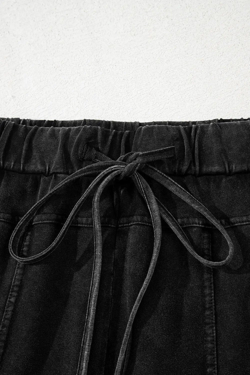 Grateful Threads Boutique Black Mineral Wash Exposed Seam Wide Leg Cargo Pants - Trousers Black Mineral Wash Exposed Seam Wide Leg Cargo Pants