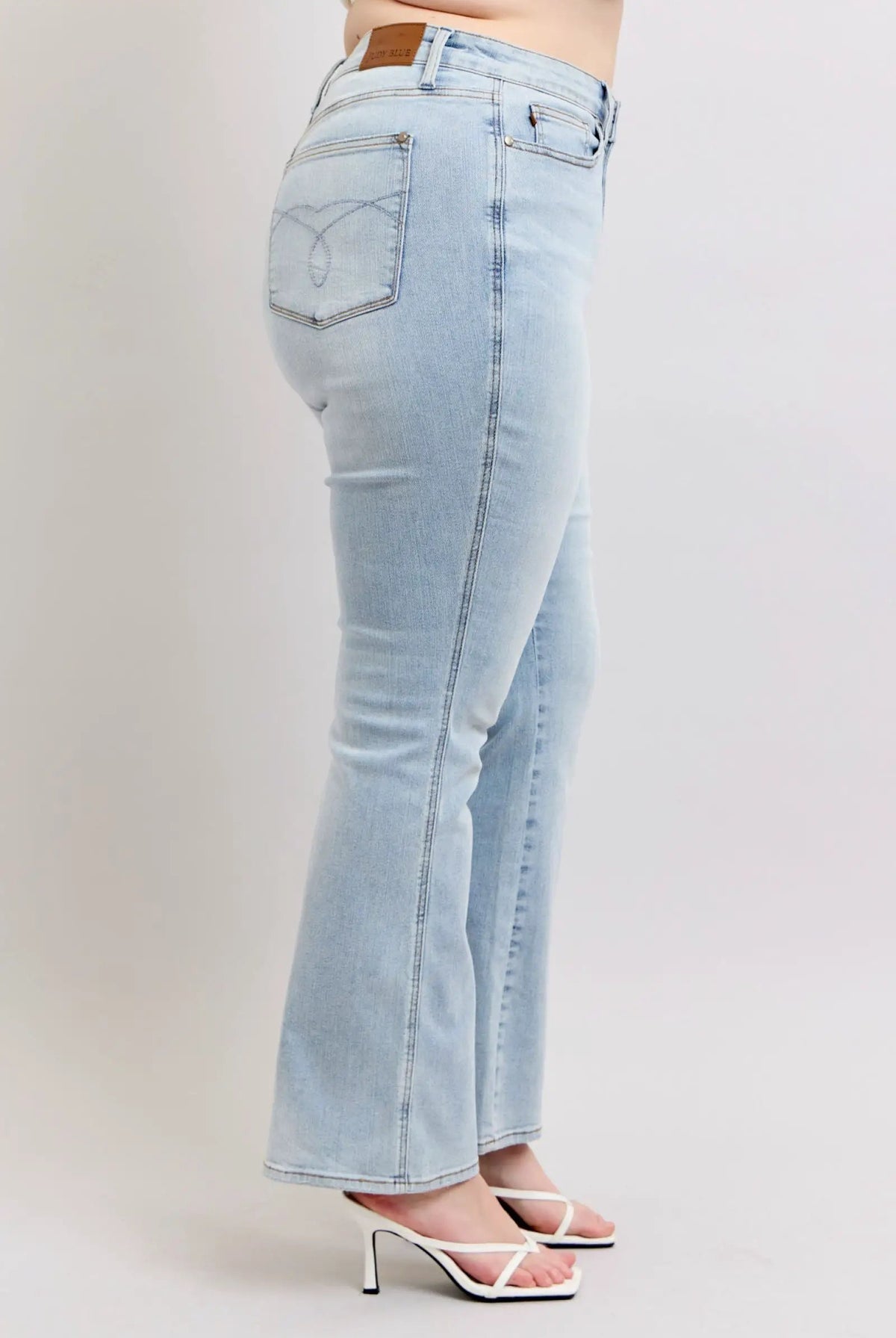 Judy Blue The High Waist Tummy Control Bootcut CURVY Denim Jeans: SHORT & REG Inseam - Jeans Judy Blue High Waisted Tummy Control Bootcut Jeans