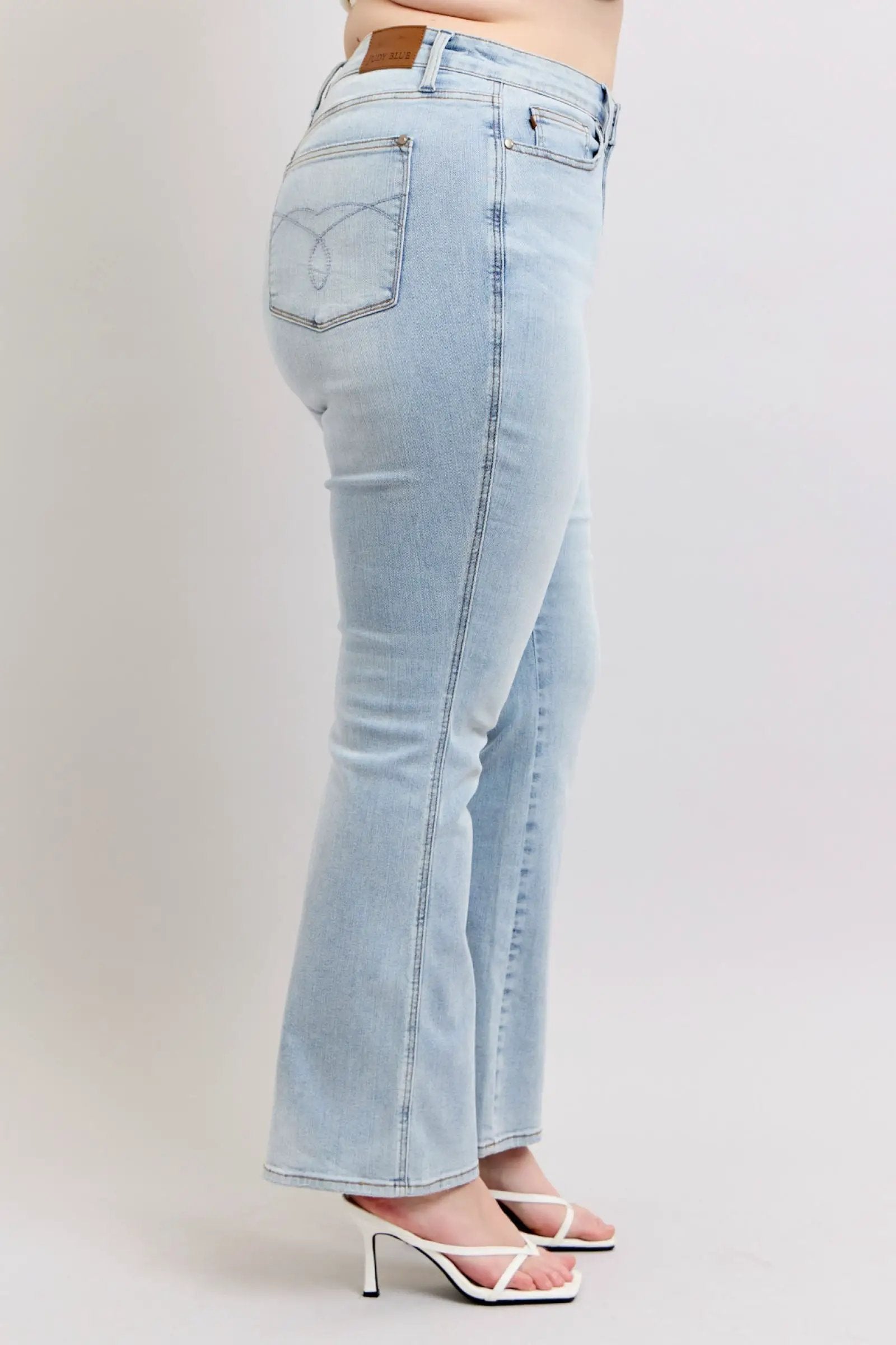 Judy Blue The High Waist Tummy Control Bootcut CURVY Denim Jeans: SHORT & REG Inseam - Jeans Judy Blue High Waisted Tummy Control Bootcut Jeans