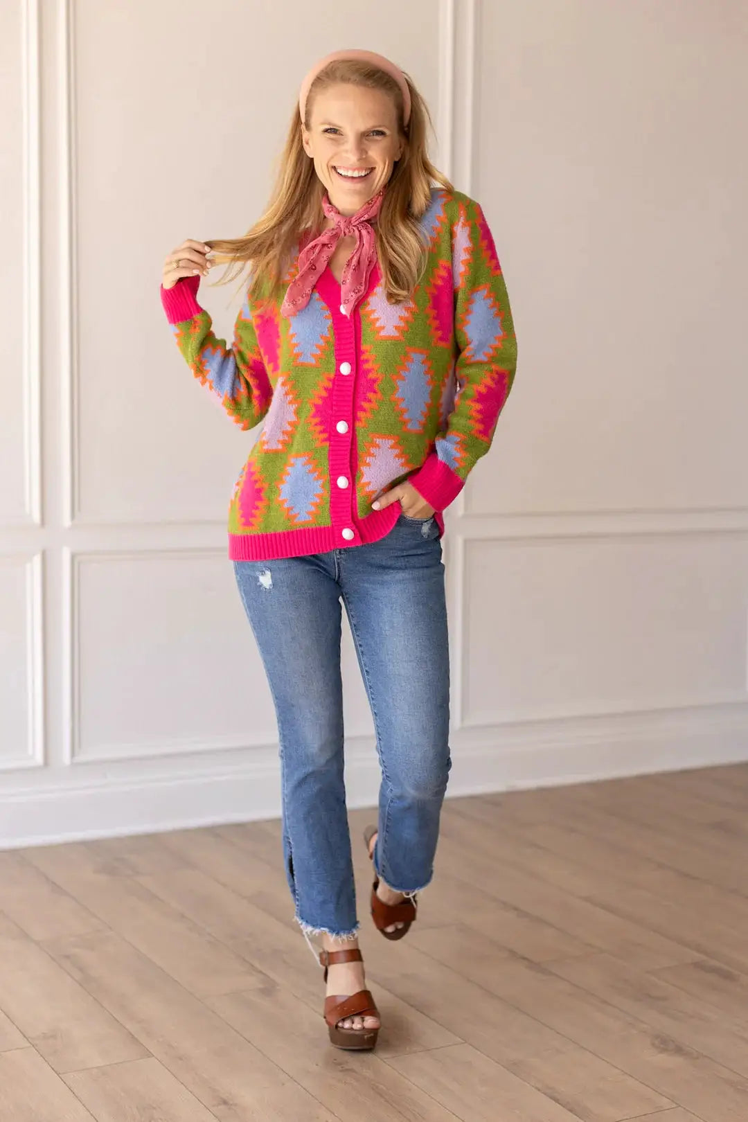 Grace & Emma Electric Vibes Aztec Cardigan - Cardigans
