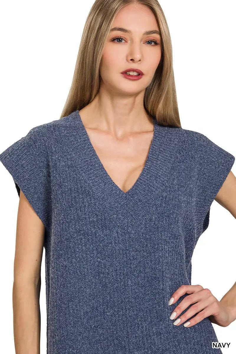 Zenana Zenana V-Neck Sweater Vest - Sweaters Zenana V-Neck Sweater Vest