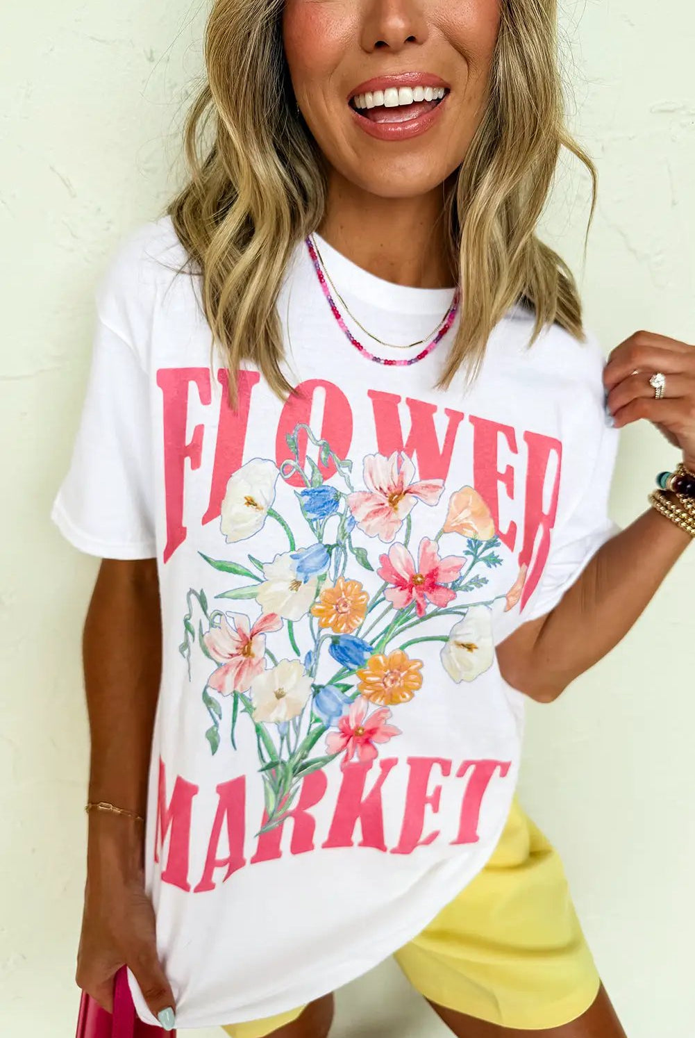 Grateful Threads Boutique Fresh Picked Florals Tee - T-Shirts White Flower Market Graphic Tee