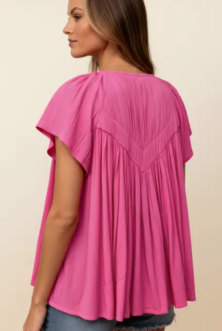 Haptics The Southern Belle Flutter Blouse - Blouses