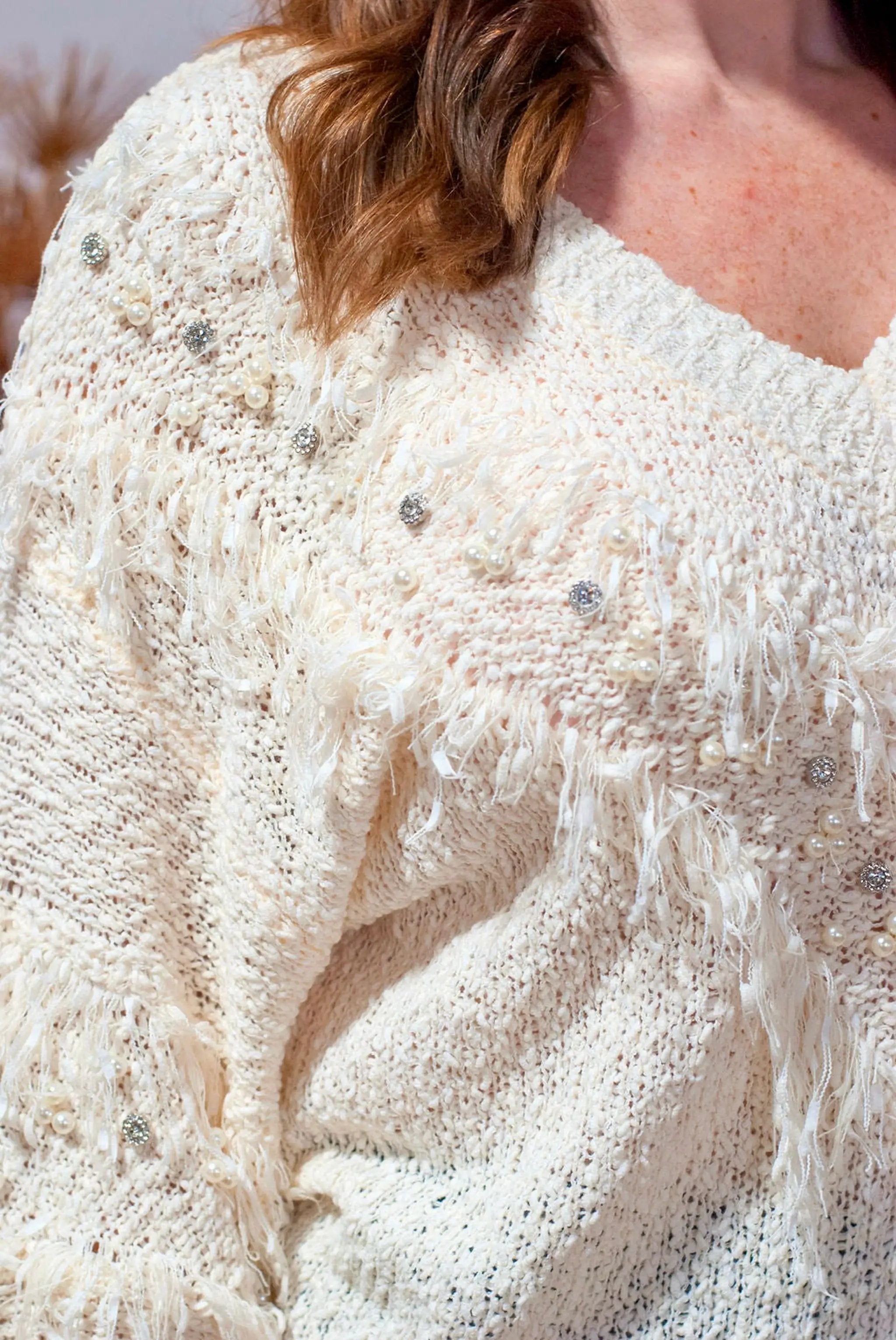 POL POL Pearl Stud Sweater - Sweaters