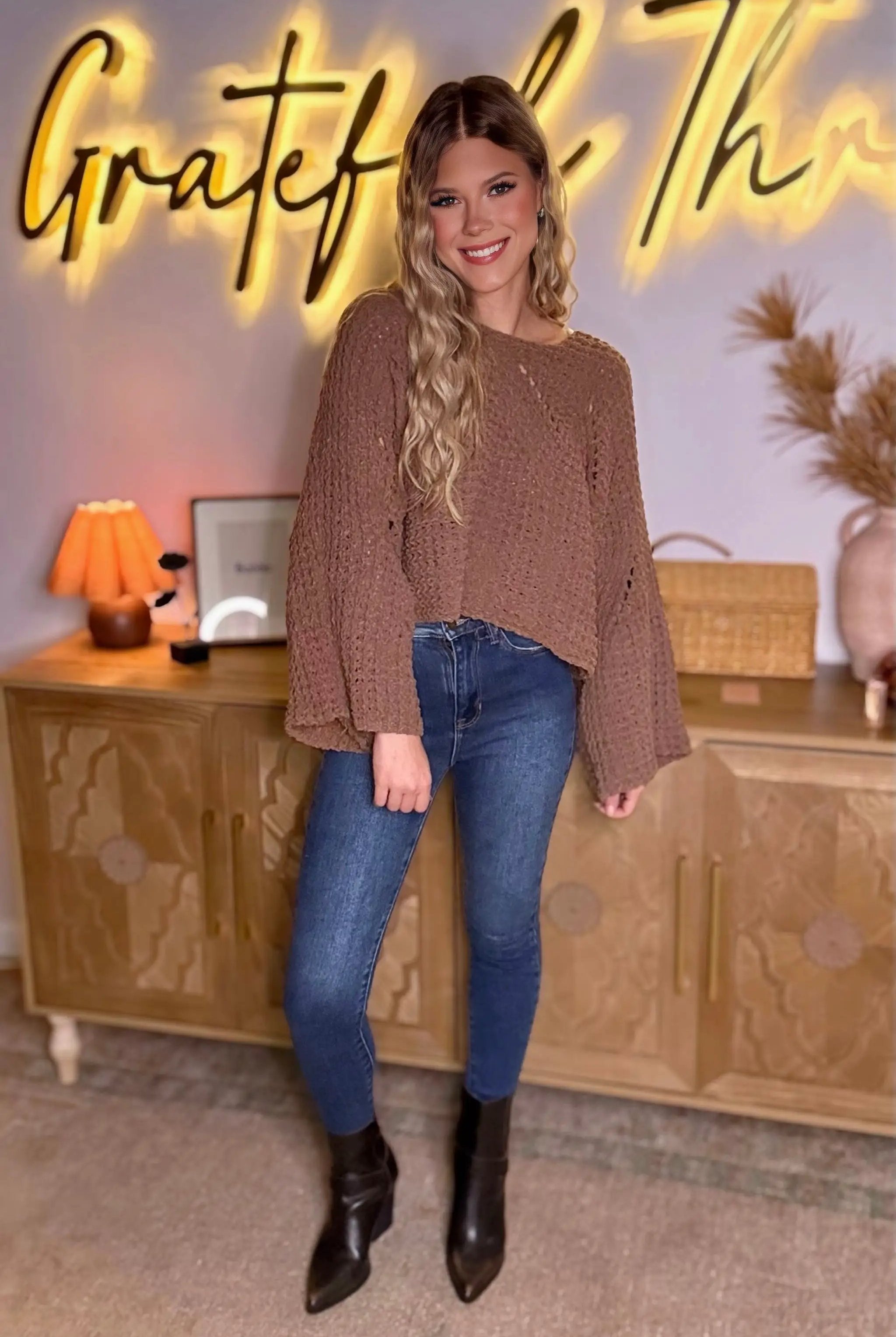 POL POL Cropped Chenille Sweater - Sweaters