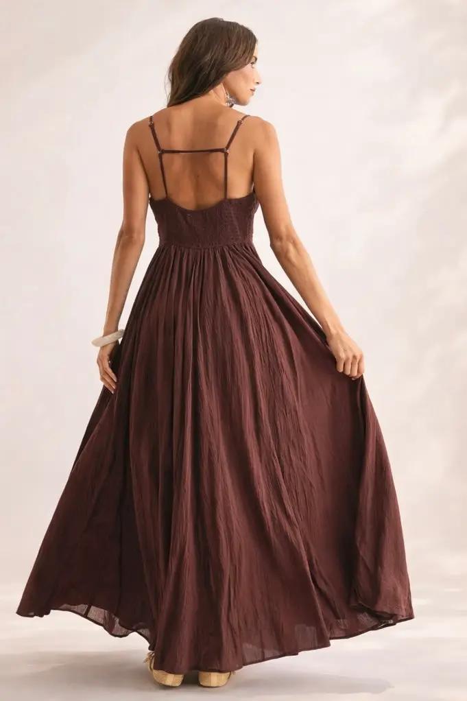 Camellia The Bordeaux Grace Ruched Maxi Dress - Dresses