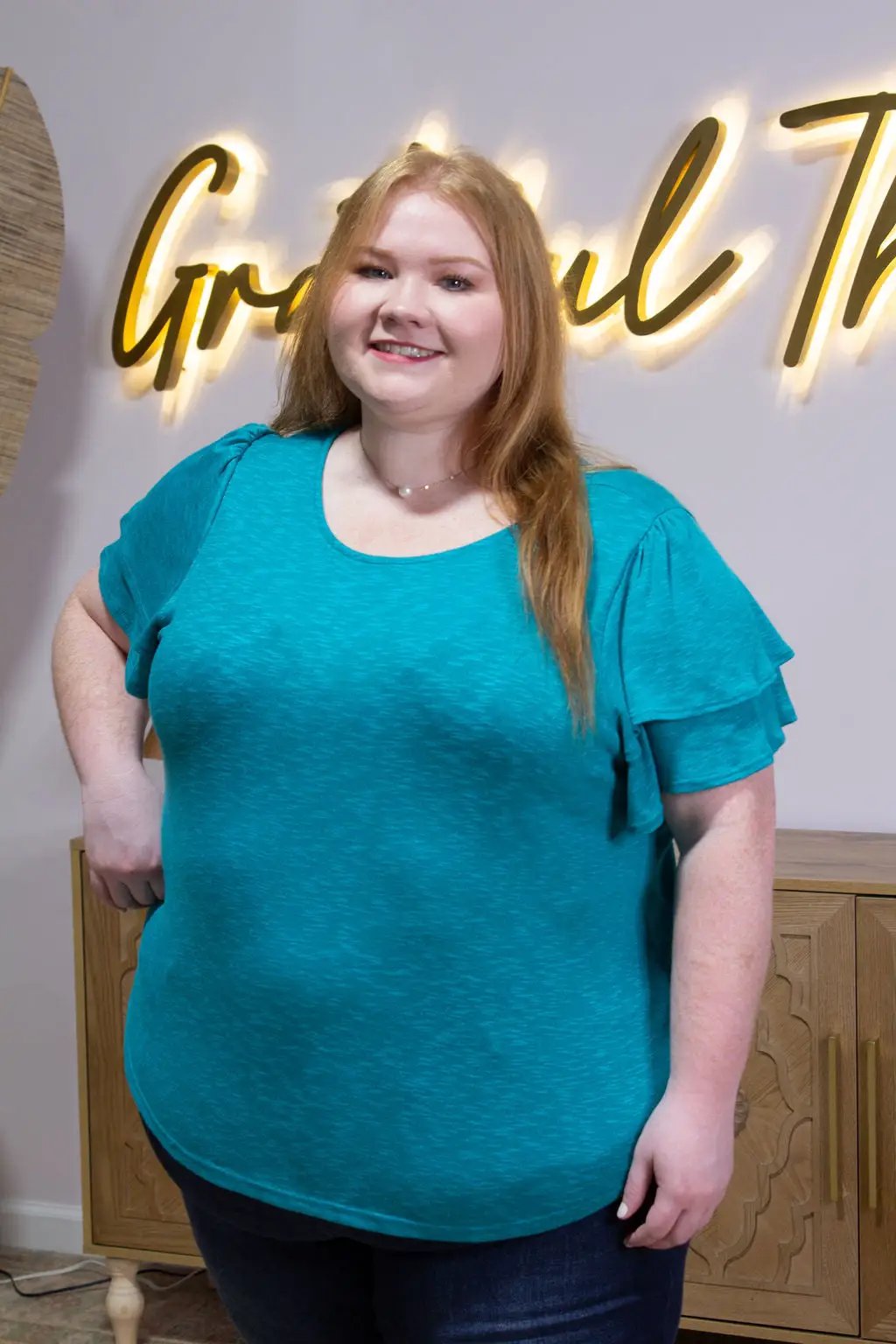 Gilli Plus Size Double Ruffle Short Sleeve Hem Square Neckline Top - Clothing Tops plus size double ruffle top