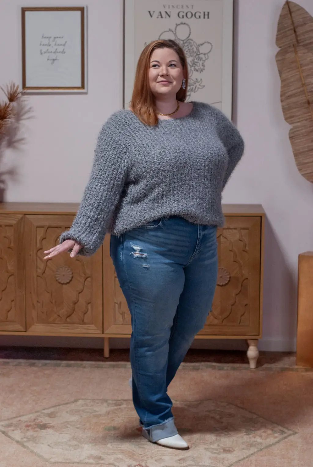 POL POL Wide Neck Alpaca Sweater PLUS - Sweaters
