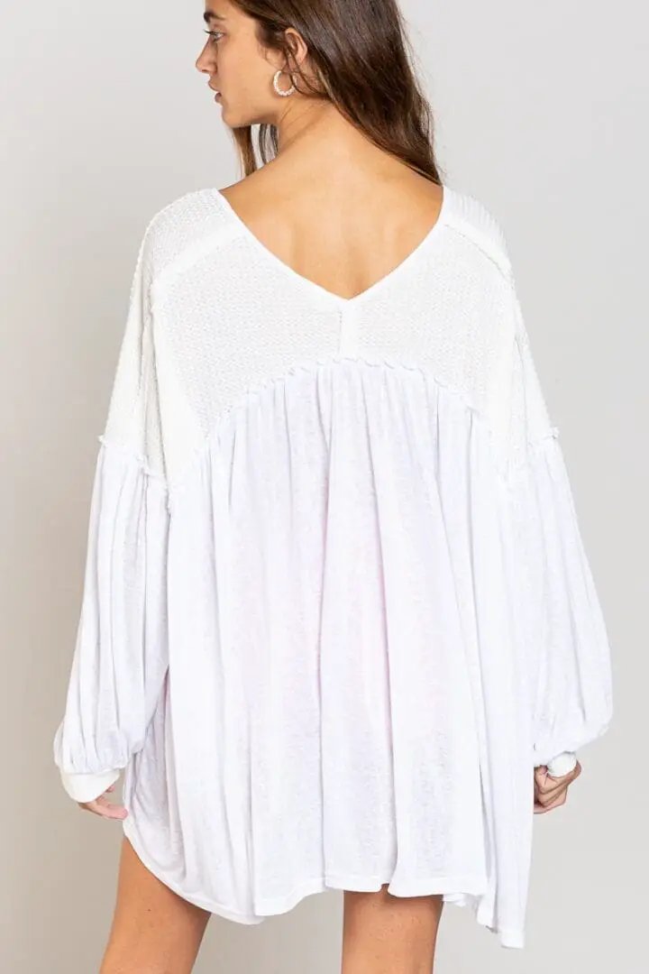 POL POL V-Neck Hi-Low Knit Top - Blouses