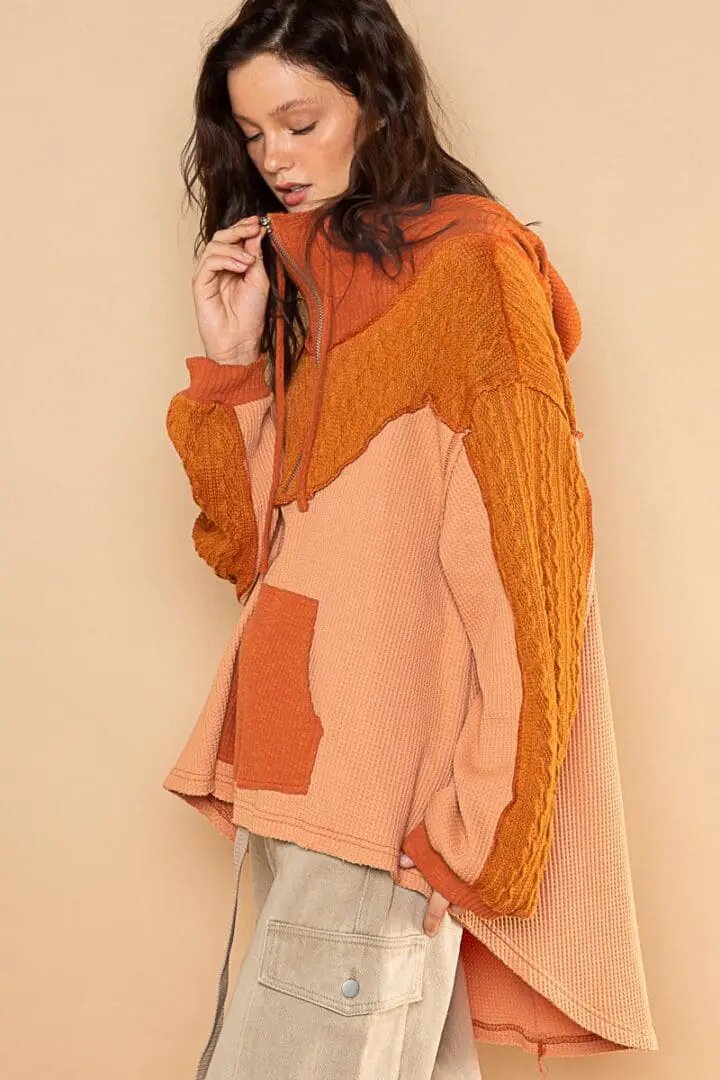 POL POL Hooded Panel Sweater - Sweatshirts